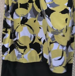 One yellow black and white mini dress